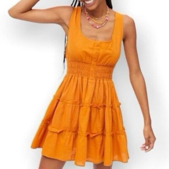 Urban Outfitters Dresses & Skirts - Orange urban outfitters dress Hailey tiered mini dress women’s size XS